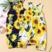 【3M-24M】Baby Girl Sunflower Print Sleeveless Romper