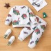 【18M-6Y】2-piece Boys Dinosaur Print Round Neck Long-sleeved Sweatshirt And Pants Set