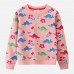 【18M-7Y】Girls Pink Dinosaur Print Long Sleeve Sweatshirt