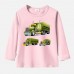 【12M-9Y】Boys Cotton Stain Resistant Trucks Print Long Sleeve Tee