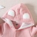 【0M-9M】Baby Girl Pink Thick Cloud Embroidered Long Sleeve Hooded Romper