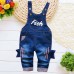 【9M-3Y】Unisex Kid Cartoon Denim Overalls