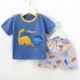 【9M-7Y】2-piece Boys Dinosaurs Print Short-sleeved T-shirt And Shorts Set