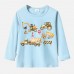 【12M-9Y】Boy Cotton Stain Resistant Excavators And Dump Trucks Print Long Sleeve Tee