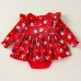 【3M-24M】Baby Girl Christmas Print Long Sleeve Romper