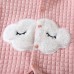 【0M-9M】Baby Girl Pink Thick Cloud Embroidered Long Sleeve Hooded Romper