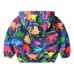 【18M-6Y】Boys Navy Dinosaur Print Hooded Jacket