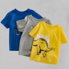 【18M-9Y】Boy Cotton Dinosaur Print Short Sleeve Tee